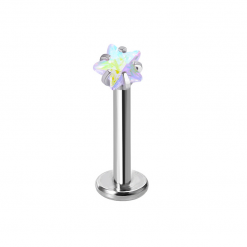 Labret ze stali srebrny Gwiazda kolorowa 1.2 х 8