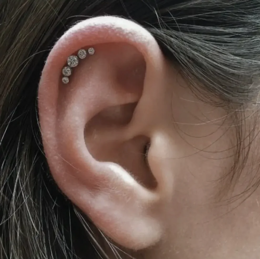 Labret tytanowy helix cyrkonie srebrny 1.2 х 8