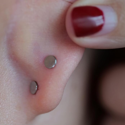 Labret tytanowy srebrny cyrkonie Kwiatek 1.2 х 8