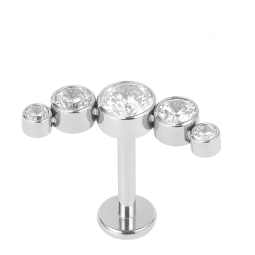 Labret tytanowy helix cyrkonie srebrny 1.2 х 8