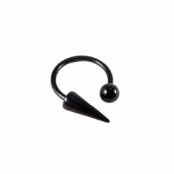 Lippenpiercing Snake Bites Hufeisen mit Kegel und Kugel Schwarz