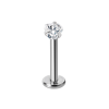 Labret ze stali srebrny Serce przezroczyste 1.2 х 8