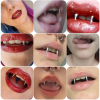 Podkowa ze stali Smile Zęby wampira Złoty kolor