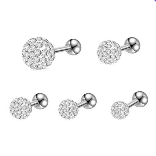 Ohrpiercing Stahl Transparent Zirkonia - piercinglux.com