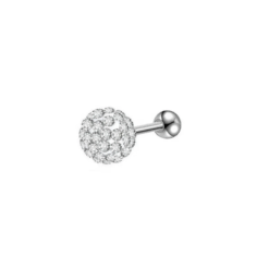 Ohrpiercing Stahl Transparent Zirkonia