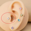 Labret ze stali srebrny Serce przezroczyste 1.2 х 8