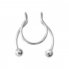 Fake piercing do nosa rozginany z kulkami Srebrny