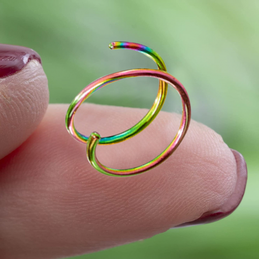 Kolczyk Podwójne kółko spirala piercing Kolorowy 0.8