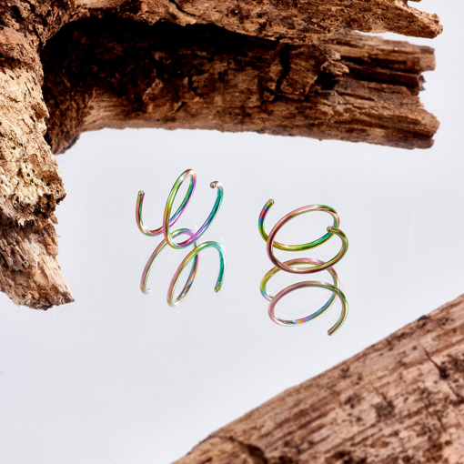 Kolczyk Podwójne kółko spirala piercing Kolorowy 0.8