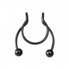 Fake piercing do nosa rozginany z kulkami Czarny