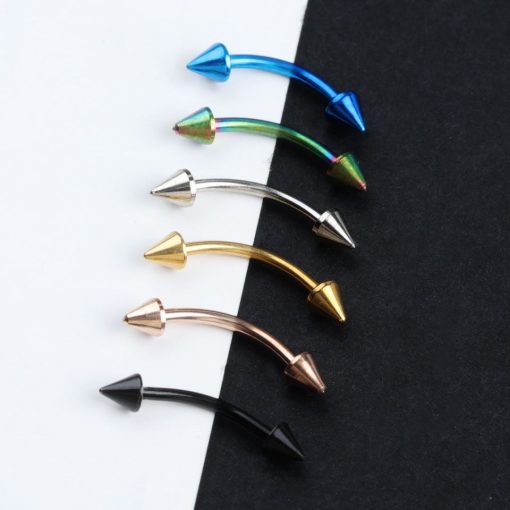 Bananenpiercing Stahl mit Kegel Schwarz 1.2 × 3 mm - piercinglux.com