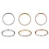 Clicker-Ring Goldfarben mit Weißen Zirkonia - piercinglux.com
