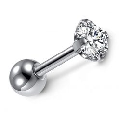 Stahl Barbell Zirkonia Rund
