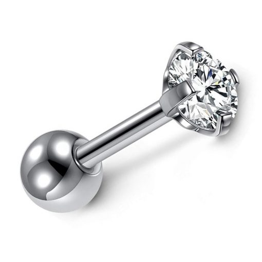 Stahl Barbell Zirkonia Rund - piercinglux.com