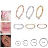 Clicker-Ring Goldfarben mit Weißen Zirkonia - piercinglux.com