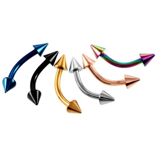 Bananenpiercing Stahl mit Kegel Schwarz 1.2 × 3 mm - piercinglux.com