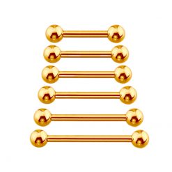 Stahl Barbell Mit Kugeln Goldfarben 1.6 mm