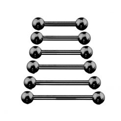 Stahl Barbell Mit Kugeln Schwarz 1.6 mm