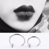 Fake kolczyk do ust lip ring bez przekłuwania Srebrny