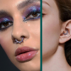 Kolczyk Kółko clicker septum z kolorowymi cyrkoniami Srebrny