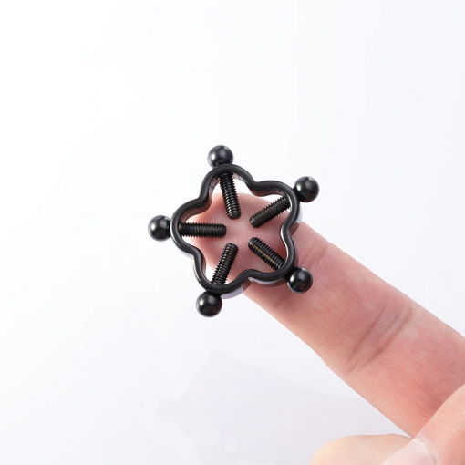 Fake piercing do sutka bez przebijania 5 zacisków Czarne