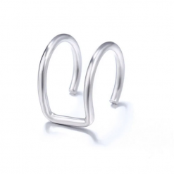 Fake piercing do ucha podwójny rozginany Srebrny