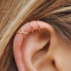 Fake piercing do ucha skrzyżowany rozginany Złoty