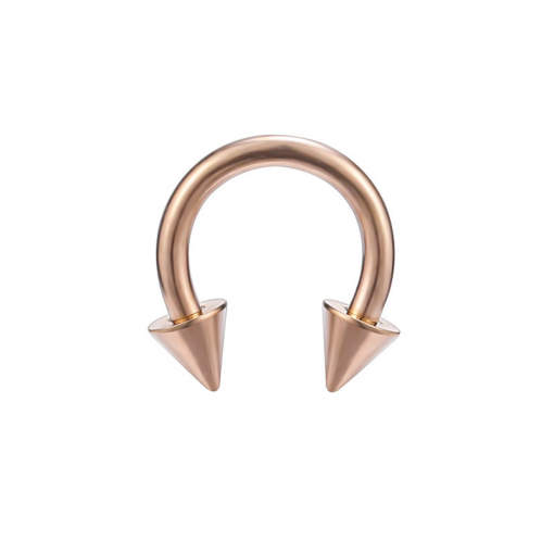 Podkowa Septum stal z stożkiem Różowe złoto 1.2 x 3