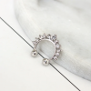 Fake piercing do nosa z kryształkami Srebrny