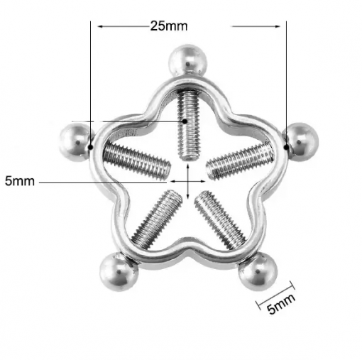 Fake piercing do sutka bez przebijania 5 zacisków Srebrne
