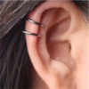 Fake piercing do ucha podwójny rozginany Srebrny