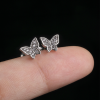 Kolczyk do piercingu ucha ze stali Motyl błyszczący