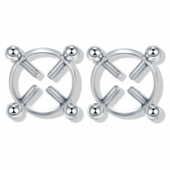 Fake piercing do sutka 4 śrubki Srebrne