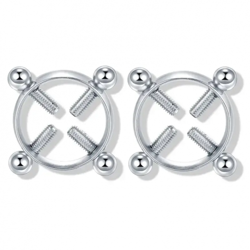 Fake piercing do sutka 4 śrubki Srebrne