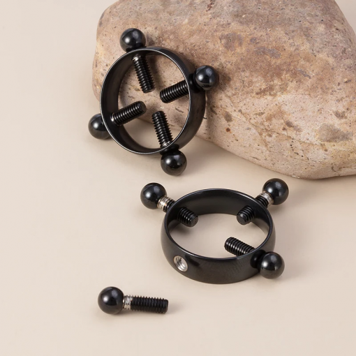 Fake piercing do sutka 4 śrubki Czarne