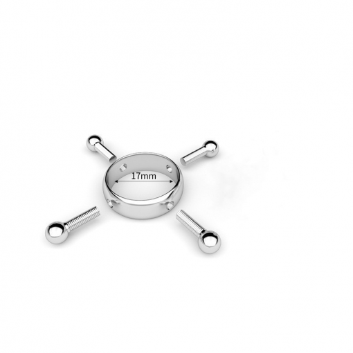 Fake piercing do sutka 4 śrubki Srebrne