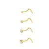 Nostril Stahl Goldfarben Mit Stein In Bezel-Fassung S-Form - piercinglux.com