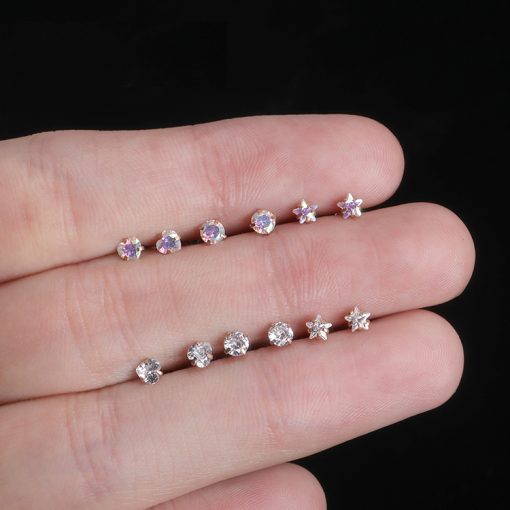 Labret Chirurgenstahl Roségold Herz Transparent 1.2 × 8 mm - piercinglux.com