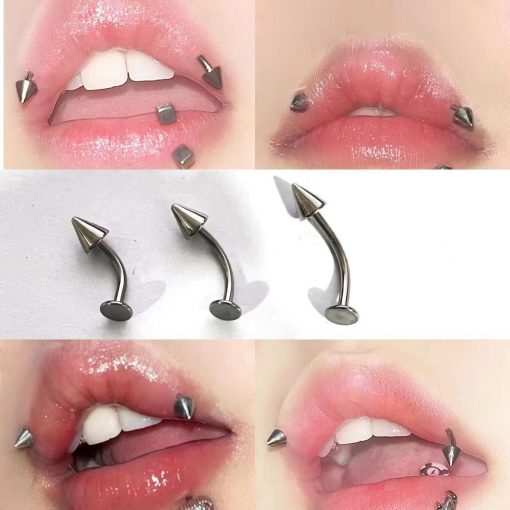 Labret Stahl Gebogen Mit Kegel - piercinglux.com