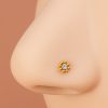 Nostril-Piercing Blume mit Stein Goldfarben - piercinglux.com