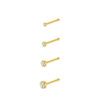 Nostrilpiercing Stahl Goldfarben Mit Stein Bezel-Fassung Gerade Form - piercinglux.com