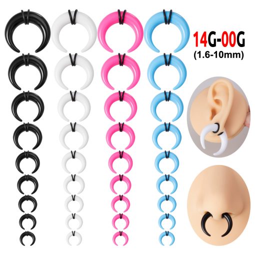 Acryl Taper Buffalo-Ring C-Form Schwarz - piercinglux.com