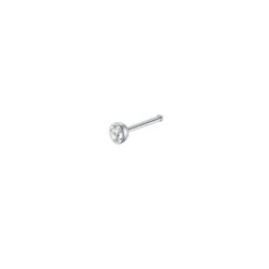 Nostril Stahl Mit Stein In Bezel-Fassung Gerade Form