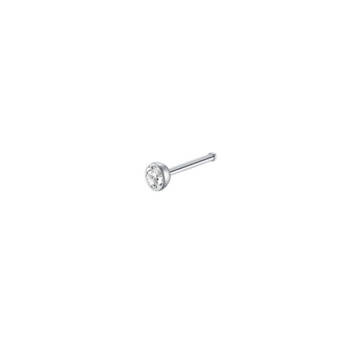 Nostril Stahl Mit Stein In Bezel-Fassung Gerade Form - piercinglux.com