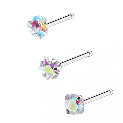 Nostril-Set Gerade Bunt Stern Scheibe Herz - piercinglux.com