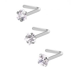 Nostril-L-Form Transparent Stern Disk Herz Set