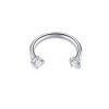 Titan Hufeisen Weiß Zirkonia - piercinglux.com
