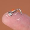 Nostril-Piercing Blume mit Stein Silber - piercinglux.com