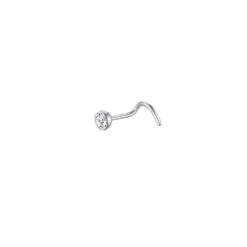 Nostril Stahl Mit Stein In Bezel-Fassung S-Form