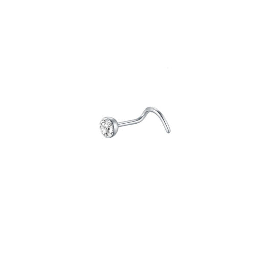Nostril Stahl Mit Stein In Bezel-Fassung S-Form - piercinglux.com